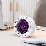 Purple And Teal Giraffe Pattern Print Alarm Clock