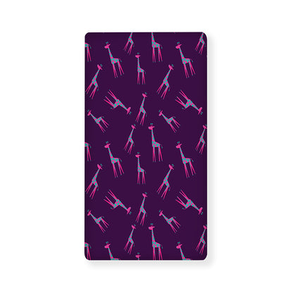 Purple And Teal Giraffe Pattern Print Baby Crib Sheet