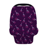 Purple And Teal Giraffe Pattern Print Baby Seat Cover