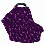 Purple And Teal Giraffe Pattern Print Baby Seat Cover