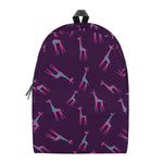 Purple And Teal Giraffe Pattern Print Backpack