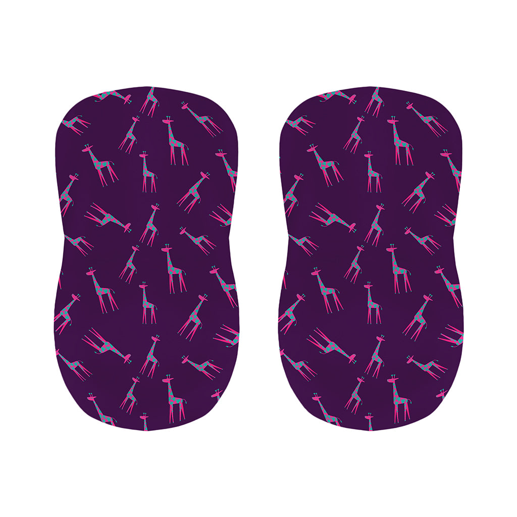 Purple And Teal Giraffe Pattern Print Bar Stool Covers