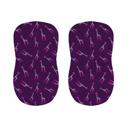 Purple And Teal Giraffe Pattern Print Bar Stool Covers