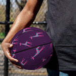 Purple And Teal Giraffe Pattern Print Basketball