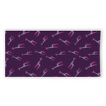 Purple And Teal Giraffe Pattern Print Beach Towel