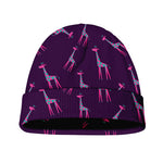 Purple And Teal Giraffe Pattern Print Beanie