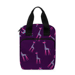 Purple And Teal Giraffe Pattern Print Bible Tote Bag