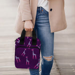 Purple And Teal Giraffe Pattern Print Bible Tote Bag