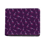 Purple And Teal Giraffe Pattern Print Bifold Wallet