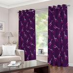 Purple And Teal Giraffe Pattern Print Blackout Grommet Curtains