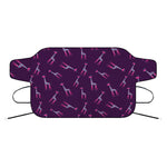 Purple And Teal Giraffe Pattern Print Car Windshield Snow Cover