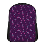 Purple And Teal Giraffe Pattern Print Casual Backpack