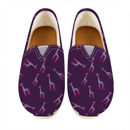 Purple And Teal Giraffe Pattern Print Casual Shoes