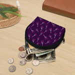 Purple And Teal Giraffe Pattern Print Coin Purse