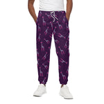 Purple And Teal Giraffe Pattern Print Cotton Pants