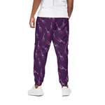 Purple And Teal Giraffe Pattern Print Cotton Pants