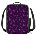 Purple And Teal Giraffe Pattern Print Crossbody Lunch Bag