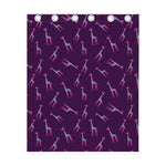 Purple And Teal Giraffe Pattern Print Curtain