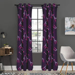 Purple And Teal Giraffe Pattern Print Curtain