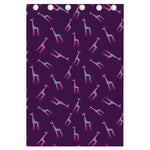 Purple And Teal Giraffe Pattern Print Curtain