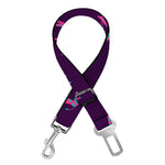 Purple And Teal Giraffe Pattern Print Dog Seat Belt