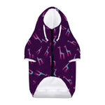 Purple And Teal Giraffe Pattern Print Dog Zip Up Hoodie