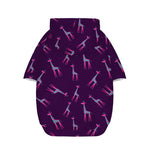 Purple And Teal Giraffe Pattern Print Dog Zip Up Hoodie