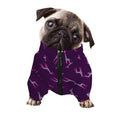Purple And Teal Giraffe Pattern Print Dog Zip Up Jacket