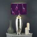 Purple And Teal Giraffe Pattern Print Drum Lamp Shade