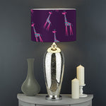 Purple And Teal Giraffe Pattern Print Drum Lamp Shade