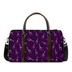 Purple And Teal Giraffe Pattern Print Duffle Bag