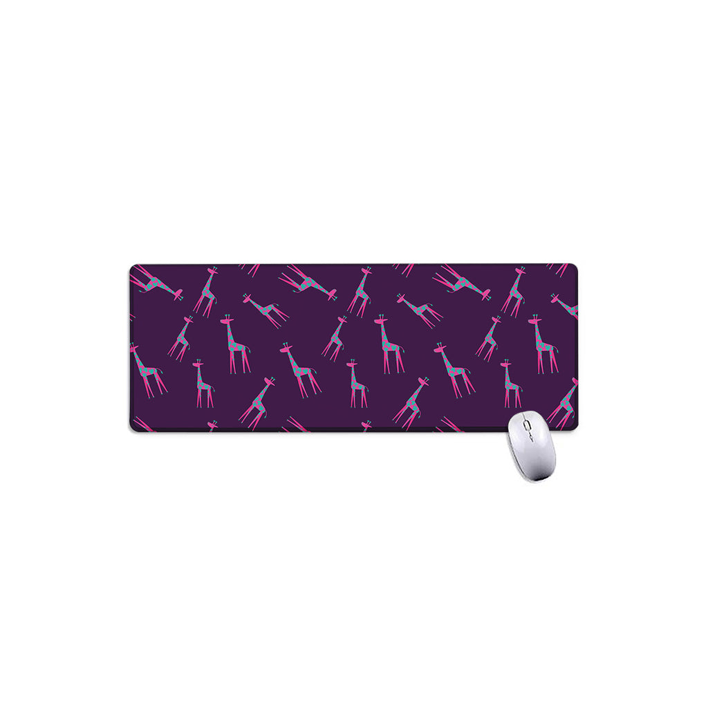 Purple And Teal Giraffe Pattern Print Extended Mouse Pad