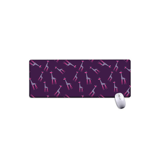 Purple And Teal Giraffe Pattern Print Extended Mouse Pad