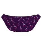 Purple And Teal Giraffe Pattern Print Fanny Pack