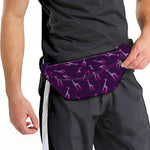 Purple And Teal Giraffe Pattern Print Fanny Pack