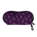 Purple And Teal Giraffe Pattern Print Glasses Case