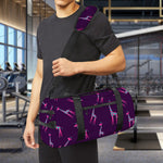 Purple And Teal Giraffe Pattern Print Gym Bag
