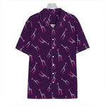 Purple And Teal Giraffe Pattern Print Hawaiian Shirt