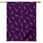 Purple And Teal Giraffe Pattern Print House Flag