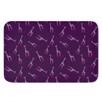 Purple And Teal Giraffe Pattern Print Indoor Door Mat
