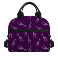 Purple And Teal Giraffe Pattern Print Insulated Lunch Bag