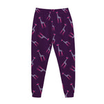 Purple And Teal Giraffe Pattern Print Jogger Pants