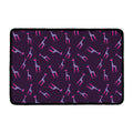 Purple And Teal Giraffe Pattern Print Kitchen Mat