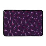 Purple And Teal Giraffe Pattern Print Kitchen Mat