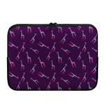 Purple And Teal Giraffe Pattern Print Laptop Sleeve