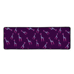Purple And Teal Giraffe Pattern Print Long Kitchen Mat
