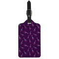 Purple And Teal Giraffe Pattern Print Luggage Tag