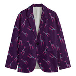 Purple And Teal Giraffe Pattern Print Men's Blazer