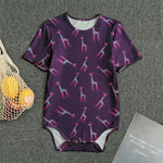 Purple And Teal Giraffe Pattern Print Men's Bodysuit