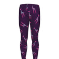 Purple And Teal Giraffe Pattern Print Men's Leggings